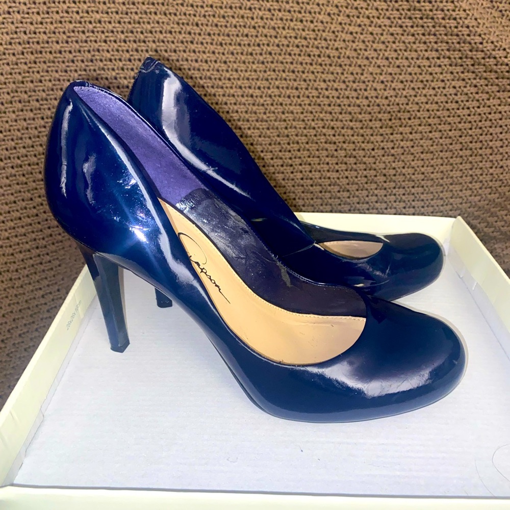 Jessica Simpson Navy Patent Pumps